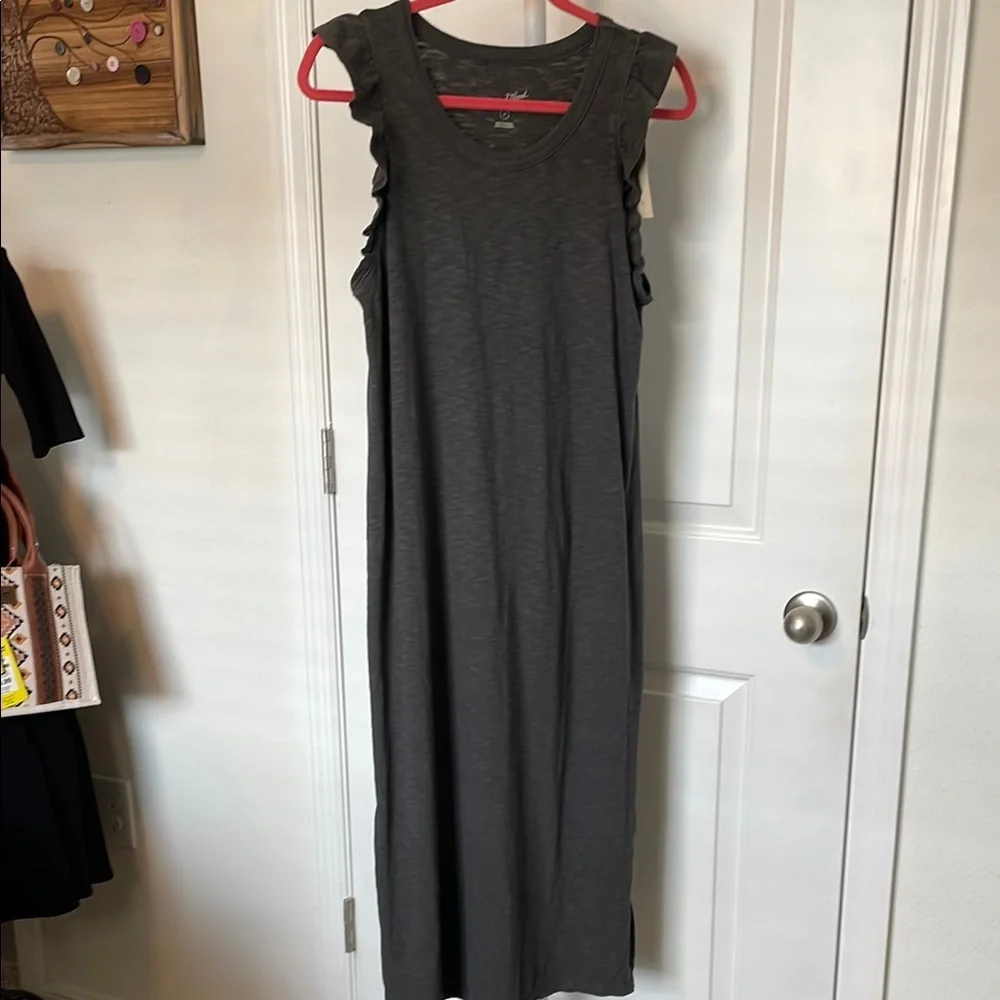 Universal Thread Gray Sleeveless Crew Neck Maxi Dress